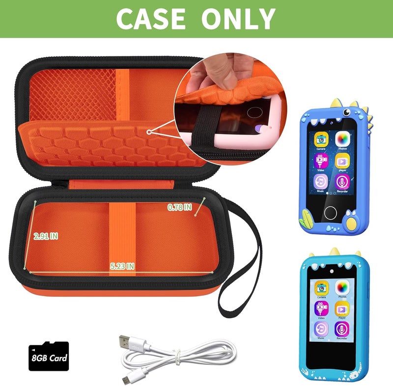 ALKOO Kids Toy Smartphone Case Compatible with Kikapabi/for Joozfee/for dancingcow/for Prysyedawn, Learning Toys Holder for Toddler Play Cell Phone, SD Card, Over 7 Years Age (Orange) - Image 2
